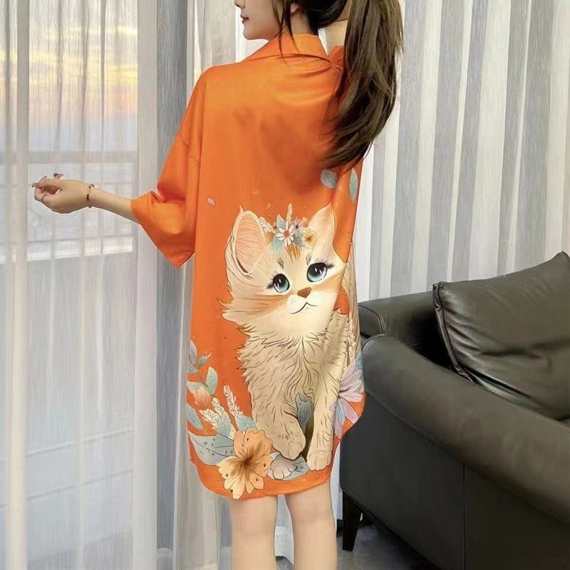 Cat Print Dress
