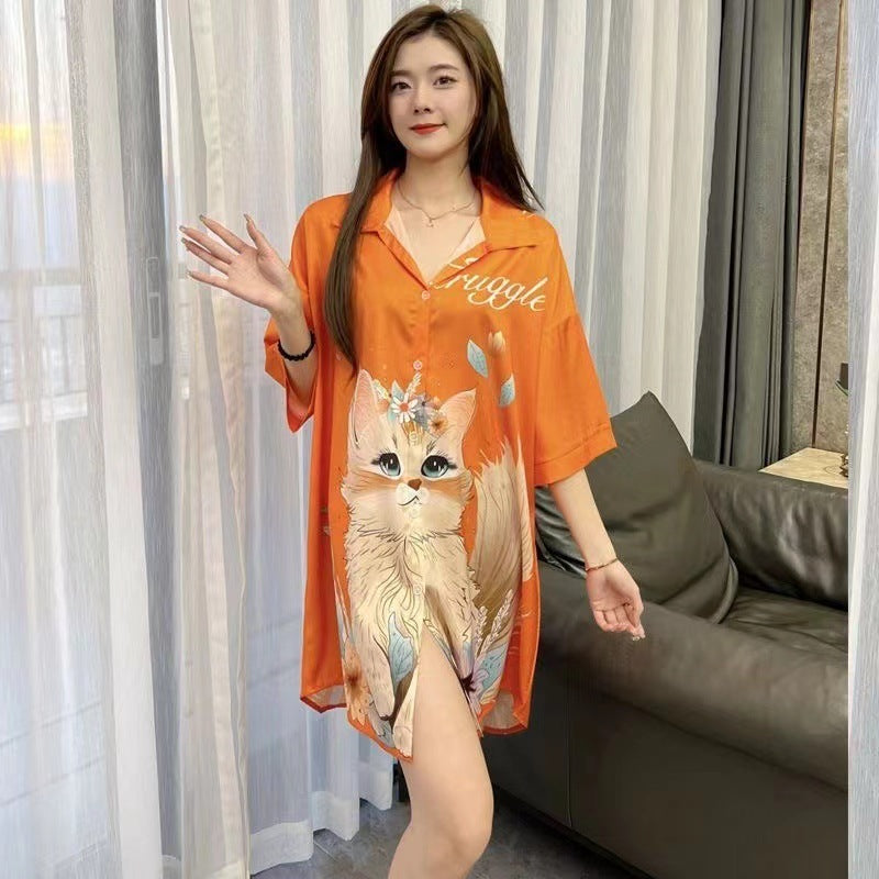 Cat Print Dress