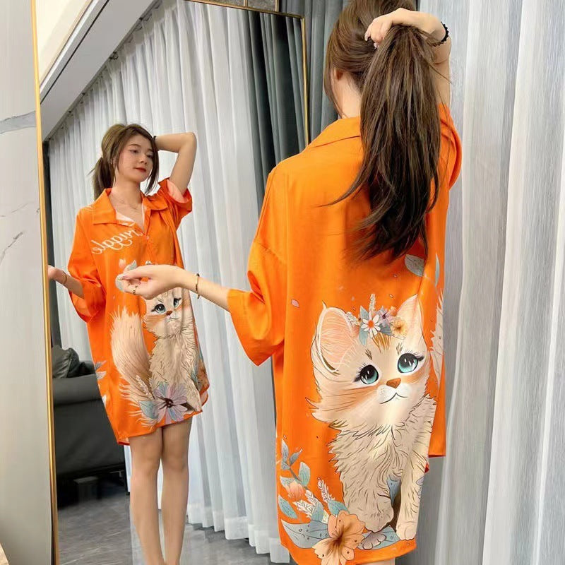 Cat Print Dress