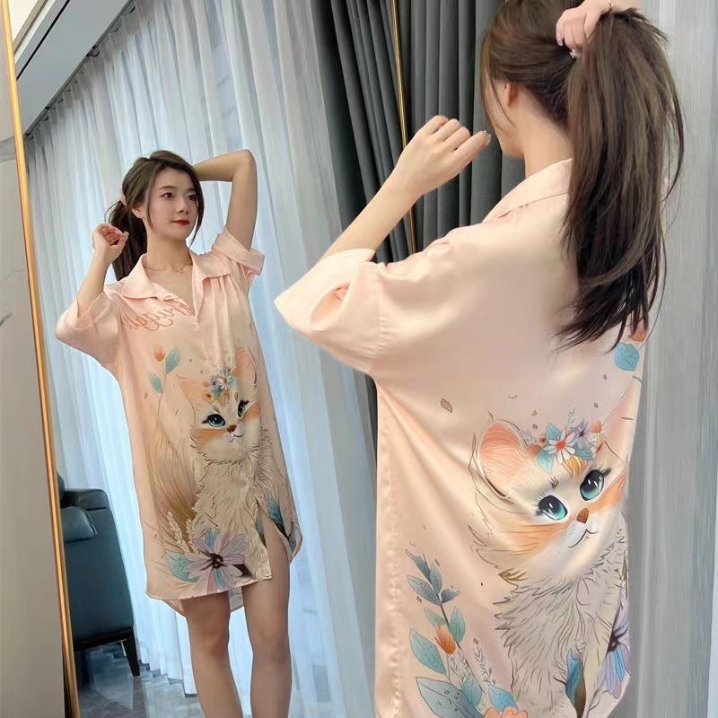 Cat Print Dress